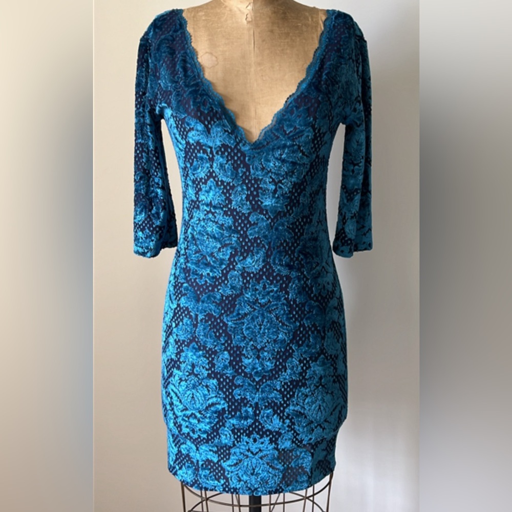 Free People Blue Velvet Vintage Lace Dress